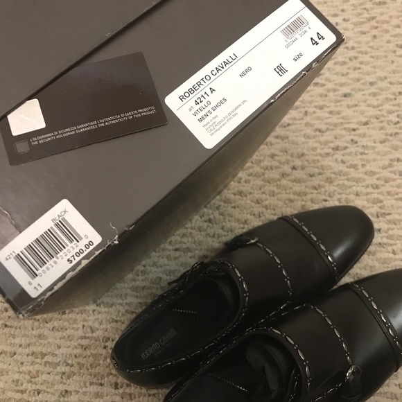 ?Roberto Cavalli black leather studded dress shoe main image 6
